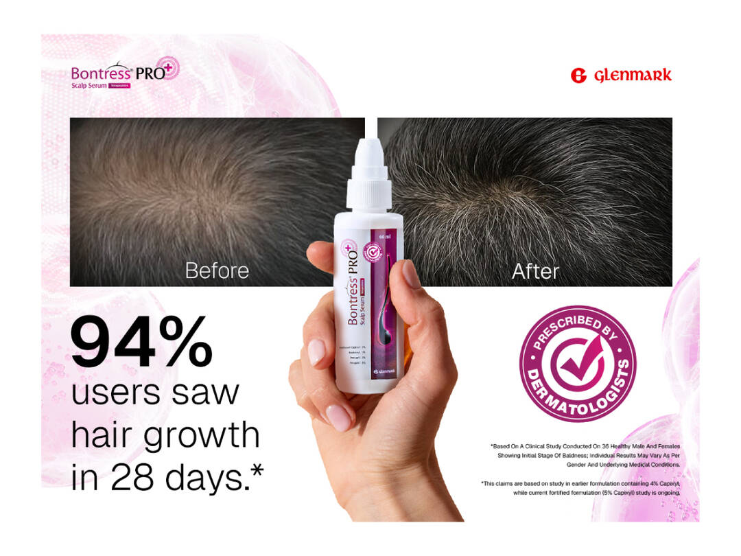 94% users noticed hair growth in 28 Days: Glenmark