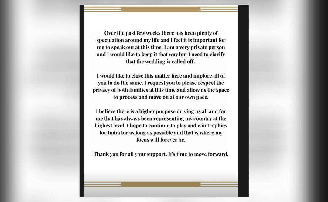 Smriti Mandhana confirms her wedding with Palaash Muchhal has been called off