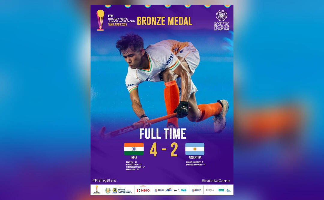 India score 4 goals in 9 minutes, come back from 0-2 to win Junior Hockey WC bronze