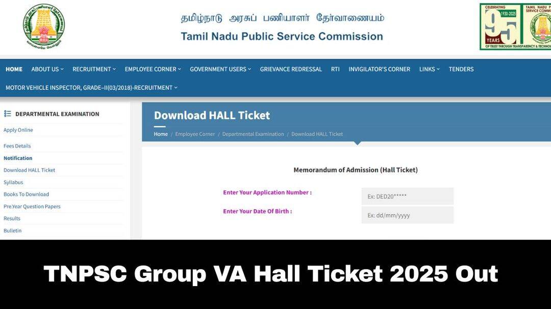 TNPSC Group VA hall ticket 2025 released