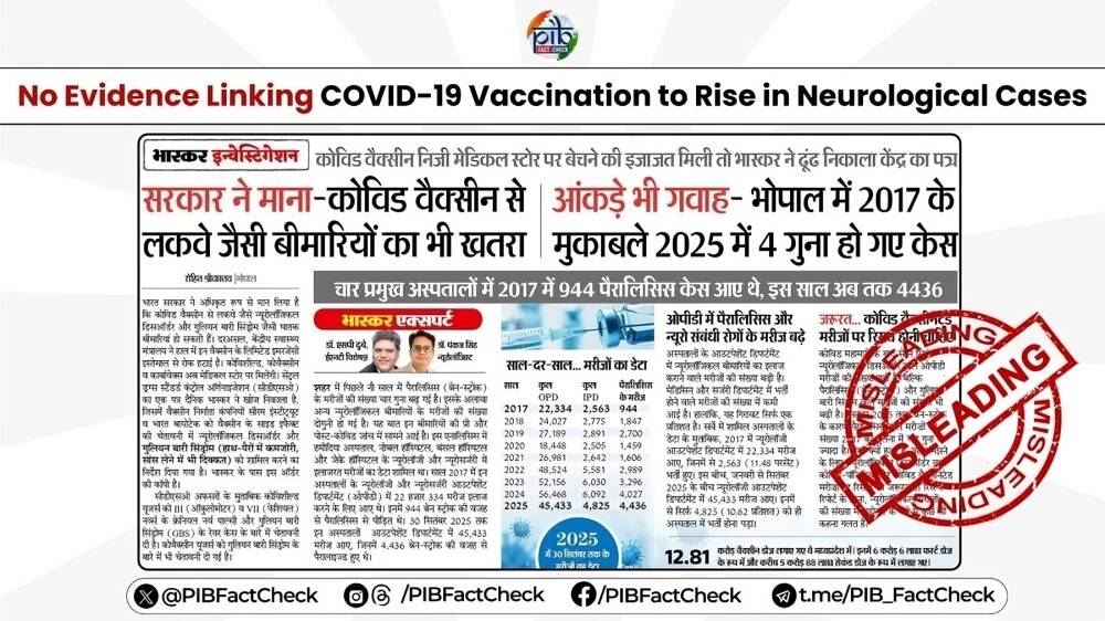 PIB refutes report linking COVID vaccines to neurological risks