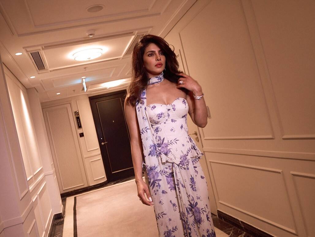 Priyanka Chopra's floral saree steals the show during Mumbai visit