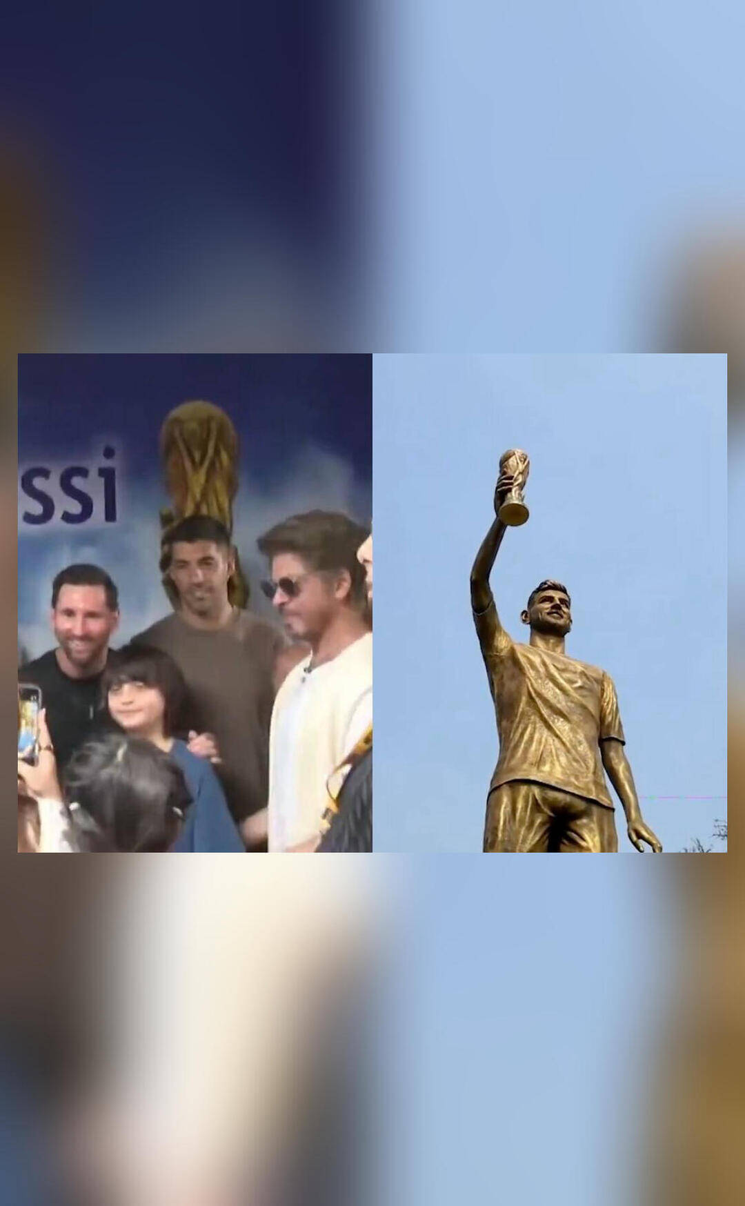 Lionel Messi unveils his 70-foot-tall statue in Kolkata, meets Shah Rukh Khan