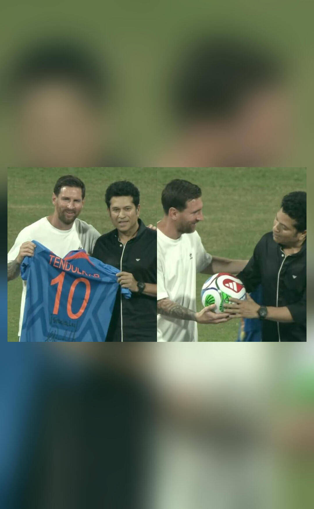 Sachin Tendulkar meets Lionel Messi at Wankhede Stadium, gifts him his no. 10 jersey