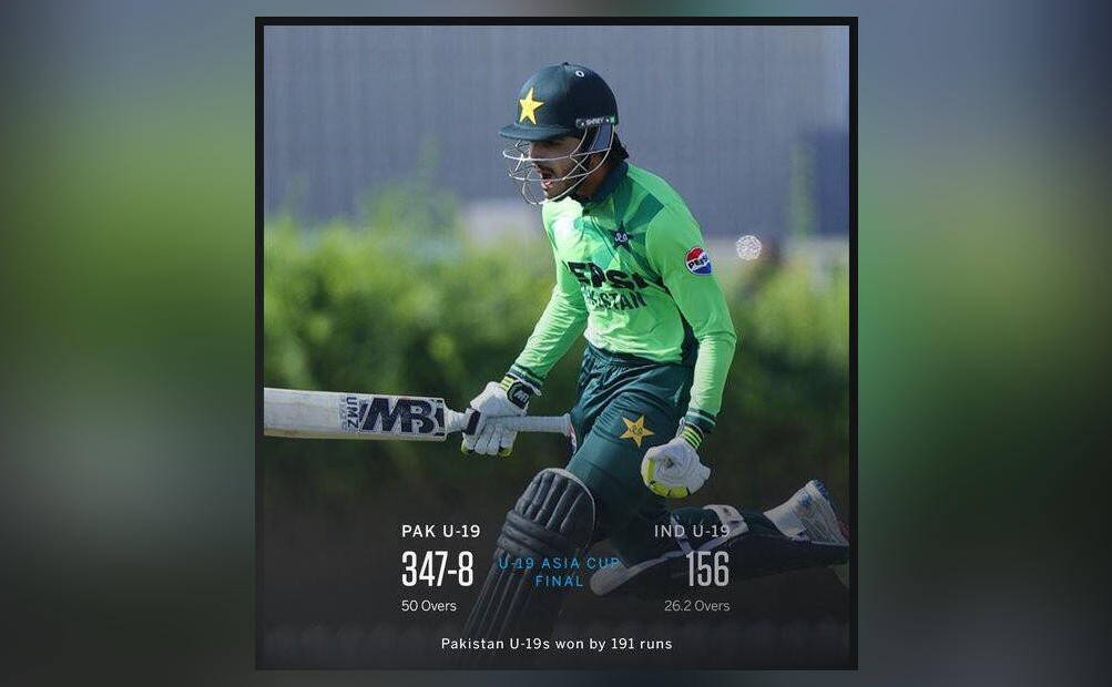 Pakistan defeat 8-time champions India by 191 runs in Under-19 Asia Cup final