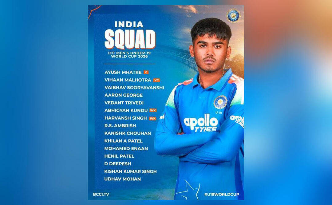 India announce squad for Under-19 World Cup 2026, 14-year-old Vaibhav Sooryavanshi included