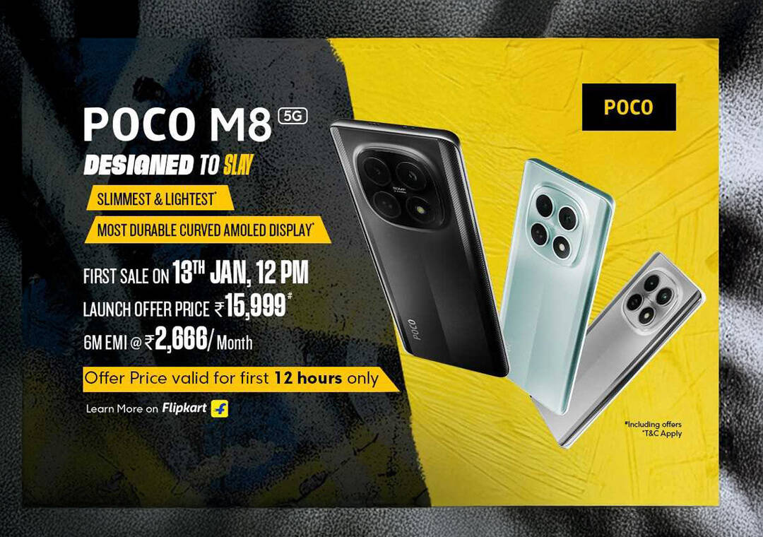 POCO M8 launched in India; sale begins January 13