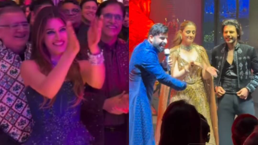 Kriti Sanon dons midnight-blue modern lehenga at Nupur's reception