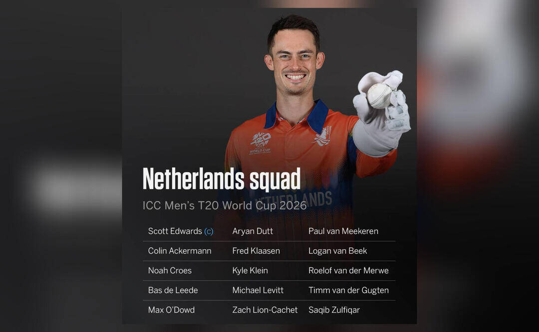 Netherlands announce squad for T20 World Cup 2026