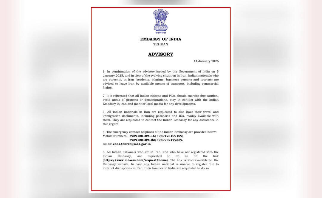 India asks its citizens to leave Iran as protests intensify