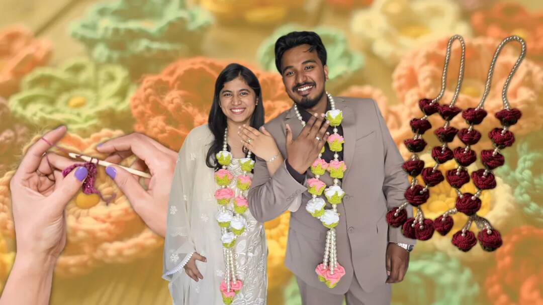 This wedding season, couples opt for crochet varmalas