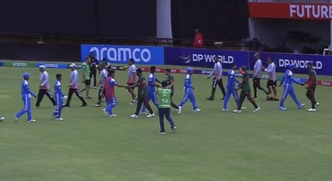 After no handshake at toss, India and B'desh players shake hands post U-19 World Cup match