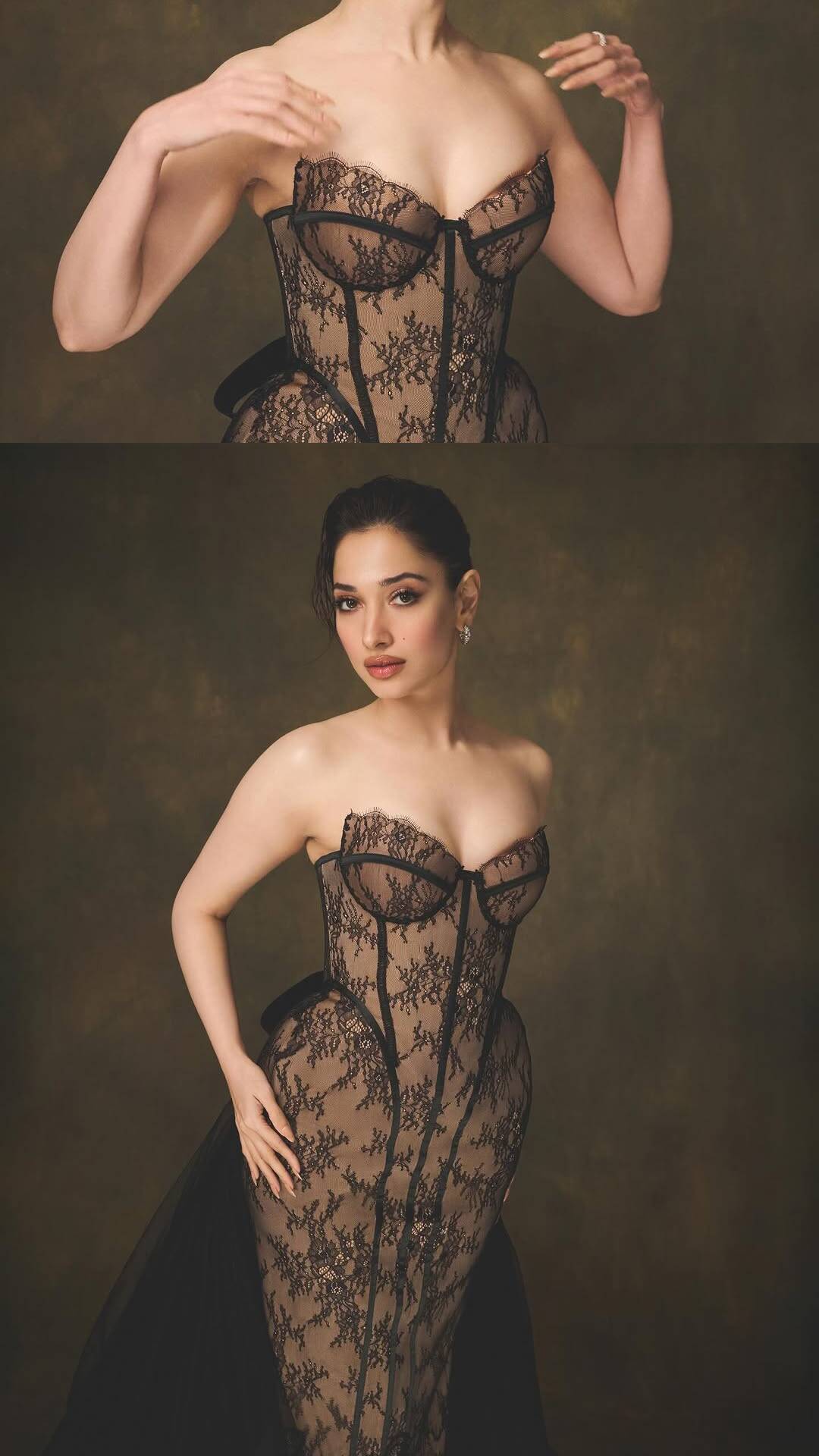 Tamannaah Bhatia stuns in ₹4.65 lakh nude base lace couture gown