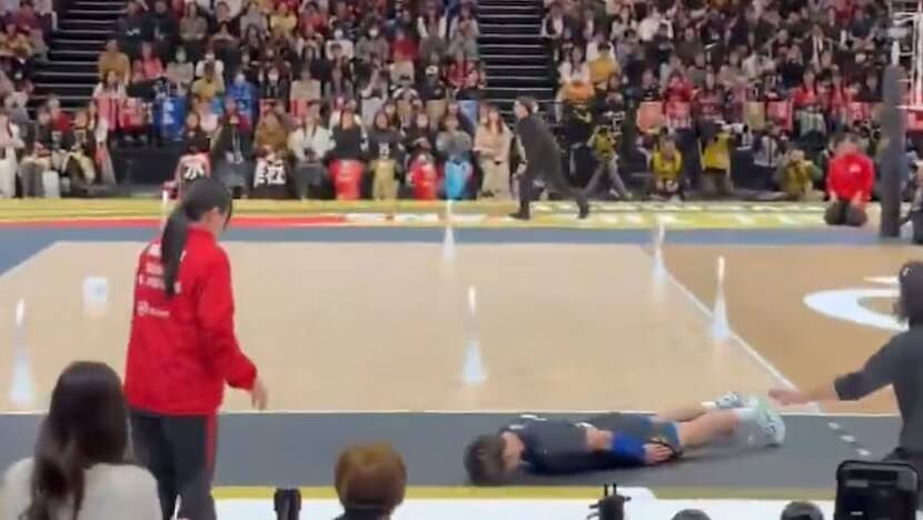 Japanese volleyball star Yuji Nishida's sliding apology goes viral after his serve hits staffer