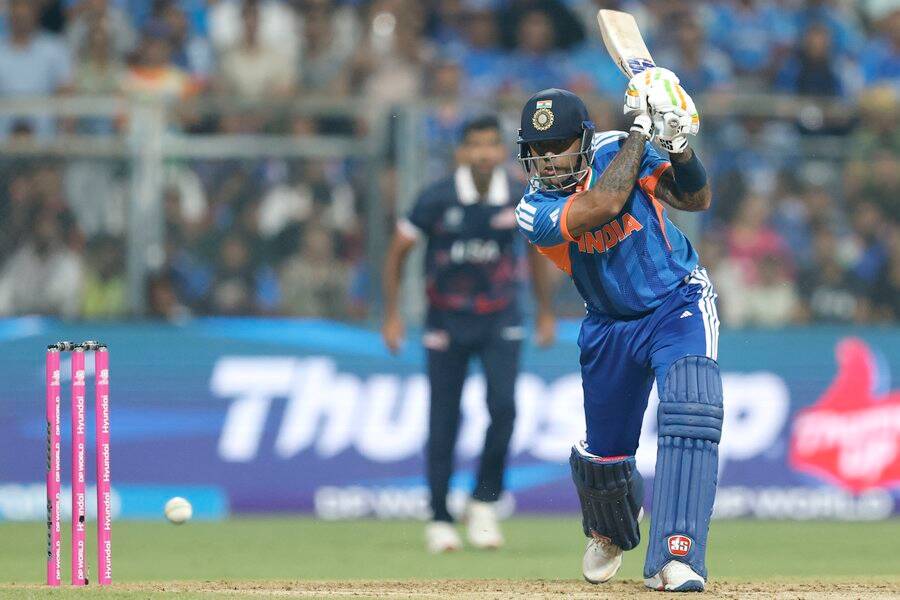 Suryakumar's 84*(49) helps India score 161/9 after early collapse against USA