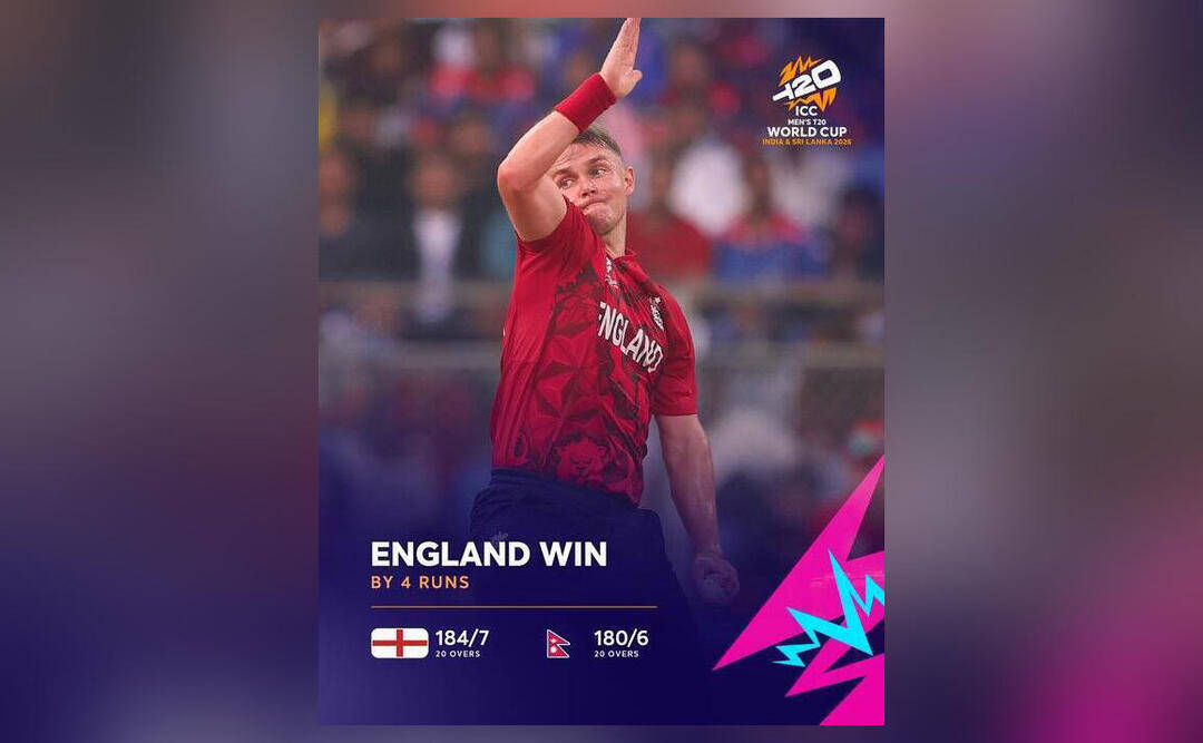 England record their 2nd narrowest win in T20 World Cups, beat Nepal by 4 runs on last ball
