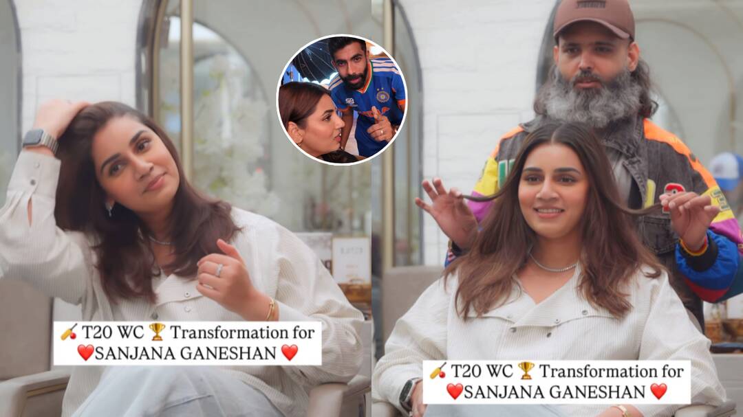Sanjana Ganesan's hair transformation for T20 World Cup