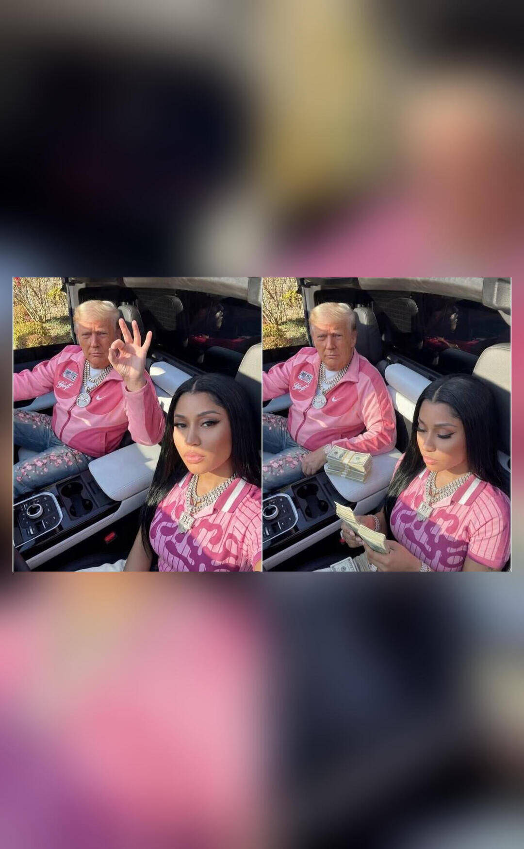 Nicki Minaj posts AI pics with Trump in matching pink outfits on President's Day