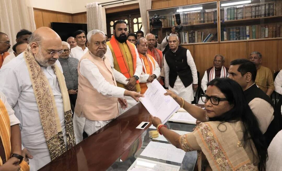 Bihar CM Nitish Kumar files nomination for Rajya Sabha 