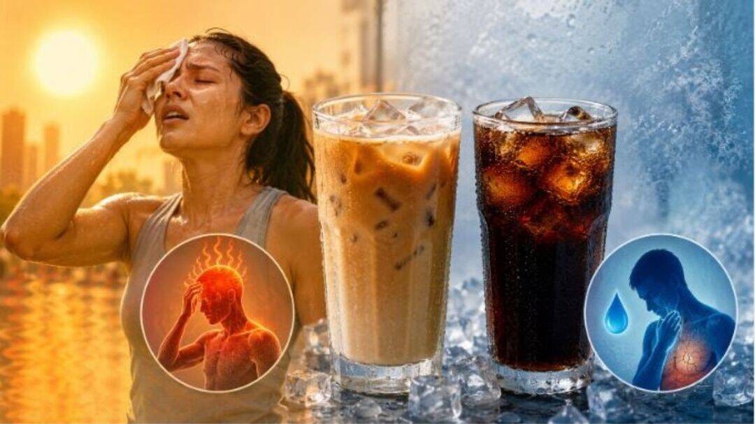Iced lattes and colas may increase body heat and dehydration