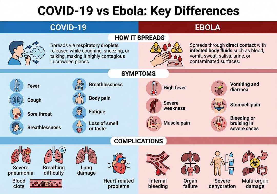 What are the key differences between Ebola & COVID-19?