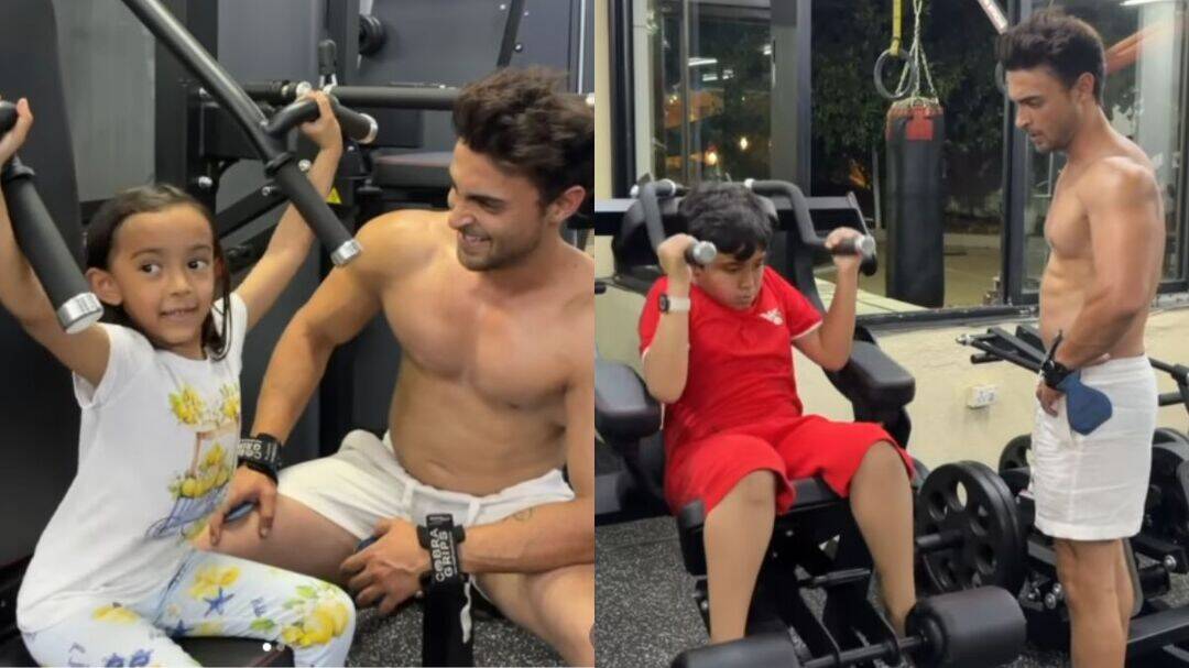 Aayush Sharma creates buzz after making his young kids hit the gym