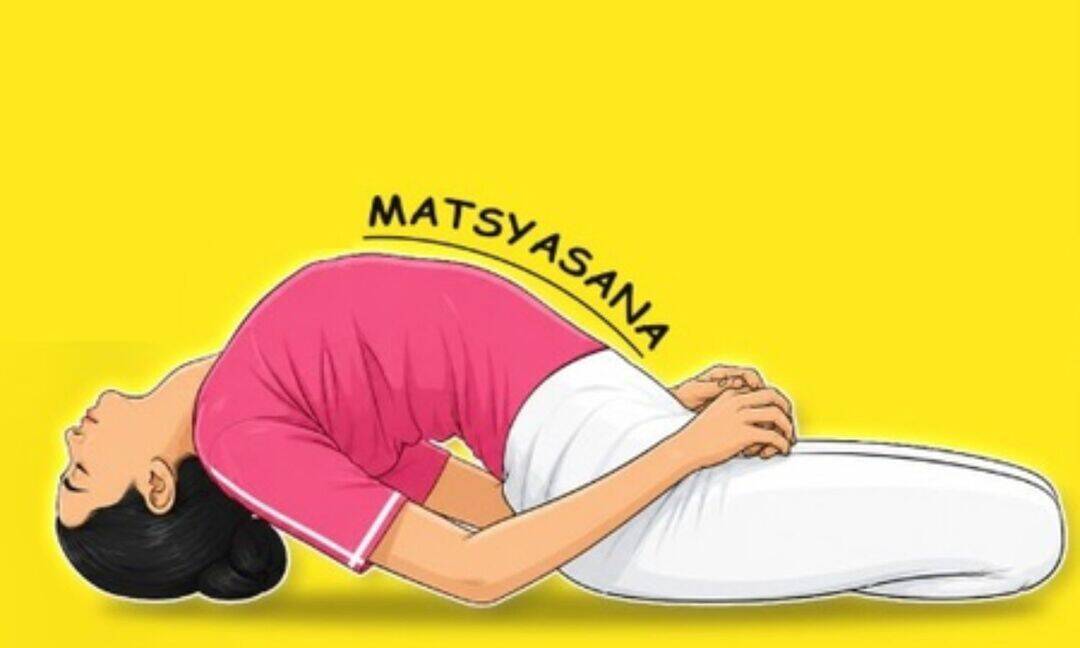 Matsyasana may help relieve eye strain and improve flexibility