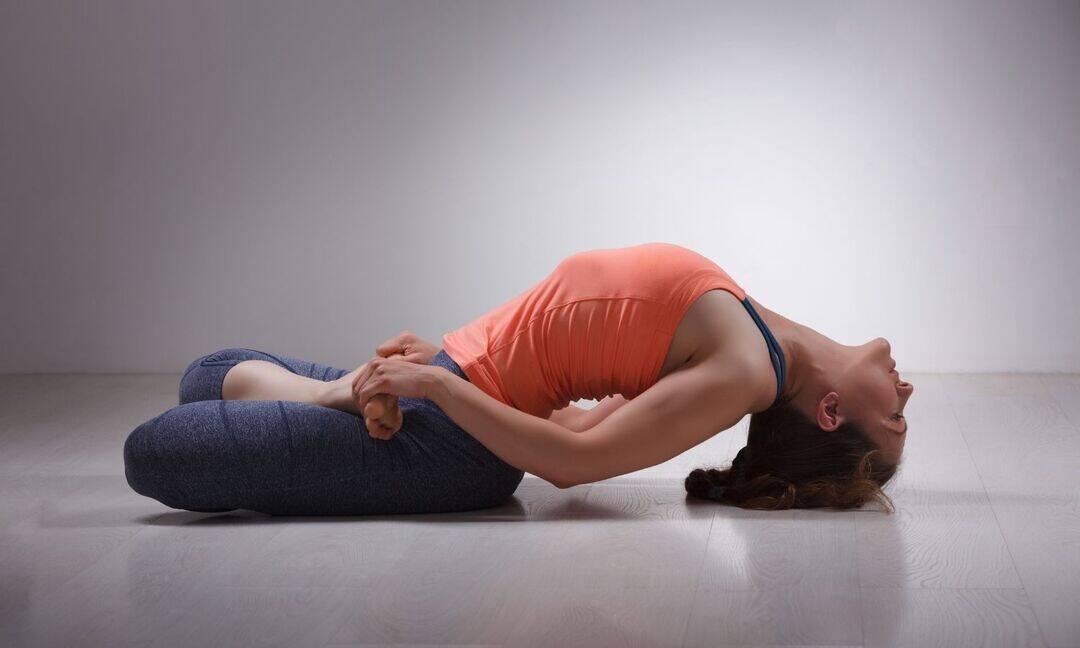 Saral Matsyasana may help relieve back and neck stiffness