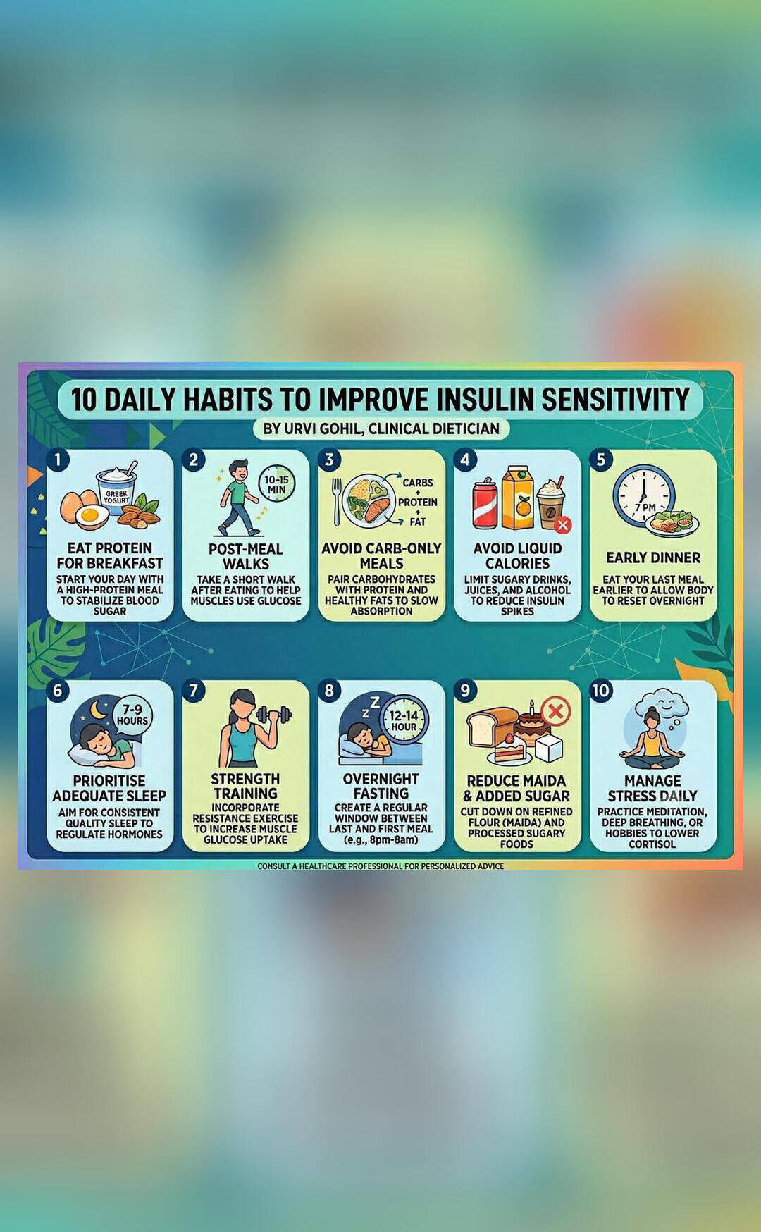 Dietician shares 10 daily habits that can improve insulin sensitivity