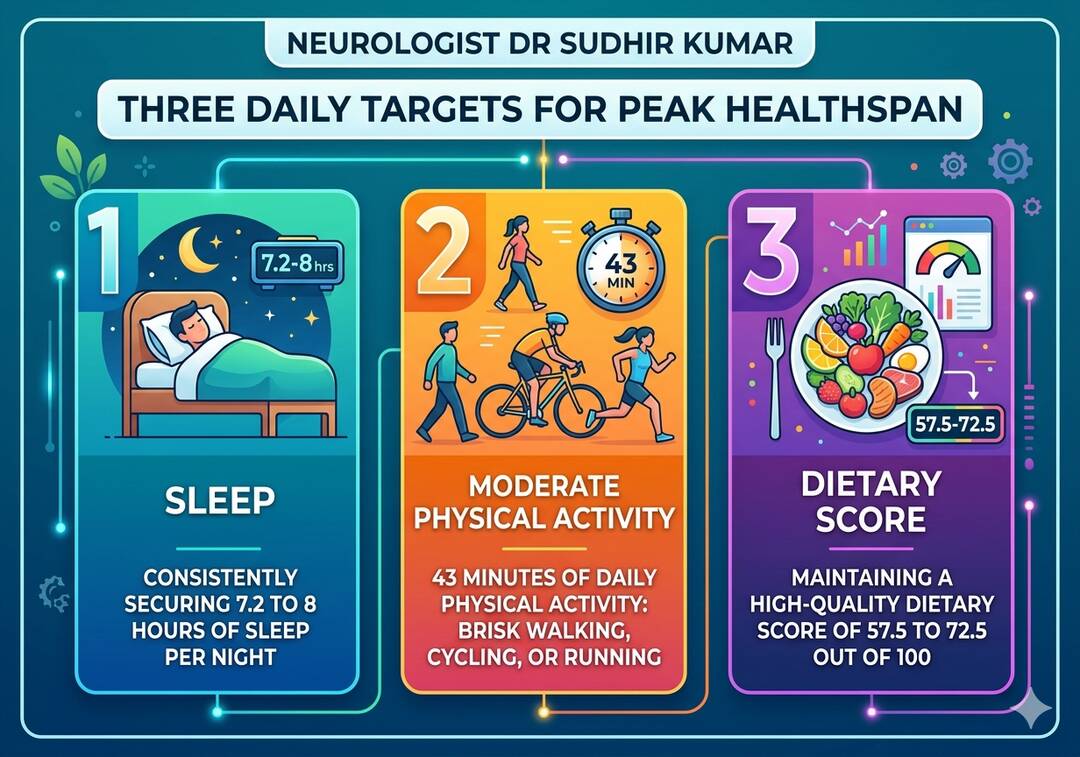 Neurologist shares 3 daily targets for peak healthspan