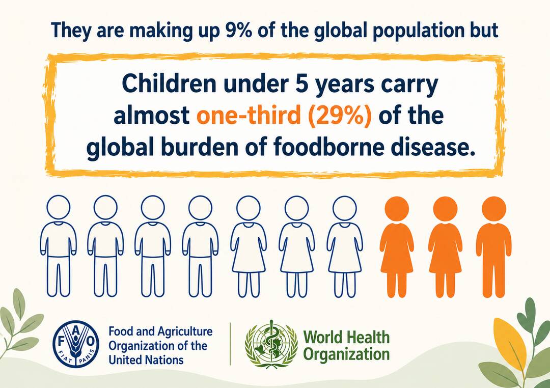 Kids under 5 years face nearly 3x risk of illness from unsafe food than older kids, adults