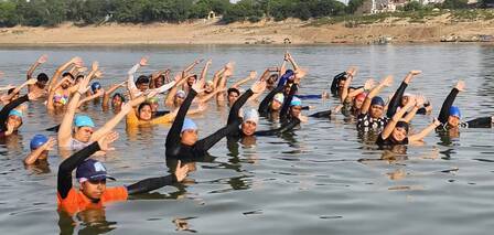 Unique 'Jal Yoga' session held in Prayagraj's Yamuna river