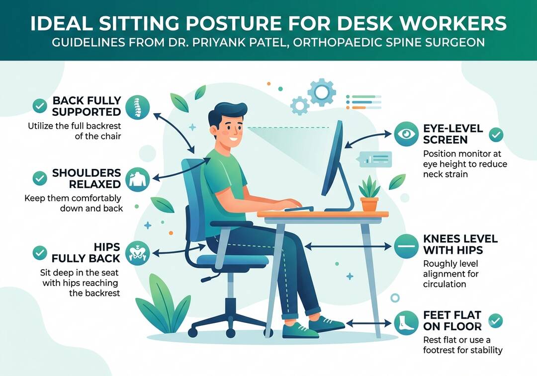 Doctor shares ideal sitting posture for desk workers