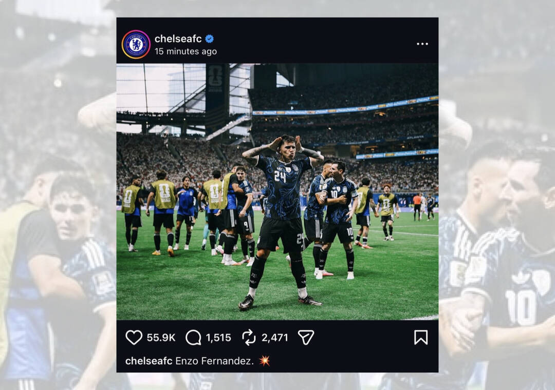 Chelsea delete post celebrating Enzo Fernandez's goal against England after backlash