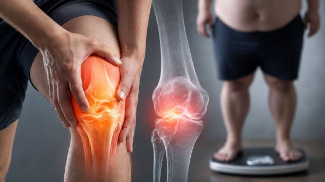 Why does weight gain lead to hidden knee damage?