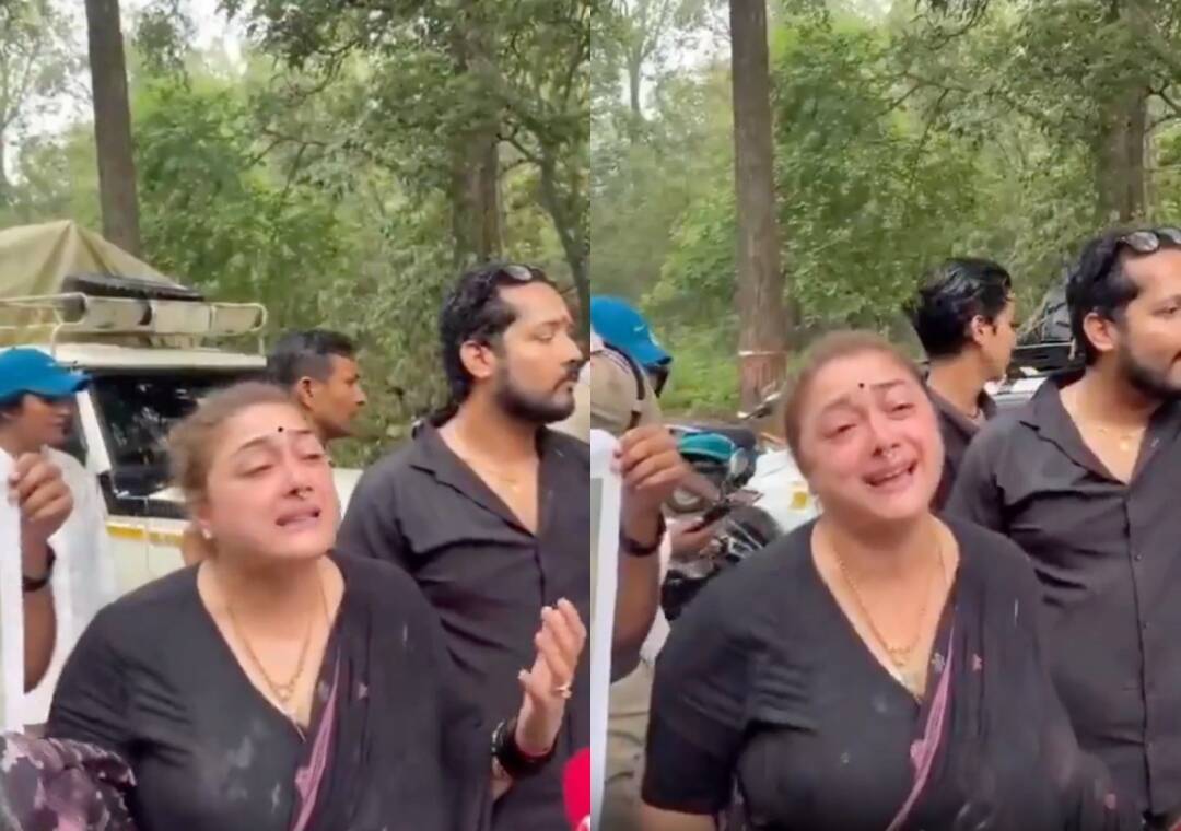 Woman cries, fights with officials to stop felling of 4,000 trees for road expansion in U'khand