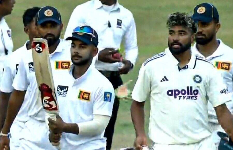 Siraj smashes 3 sixes in a row as India win tour match, Sri Lankan player checks his bat