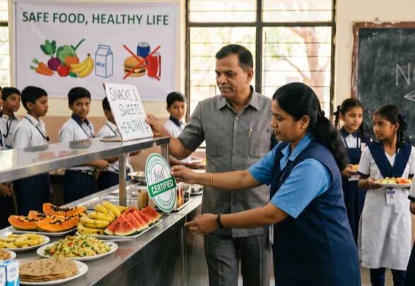 How much fat, sugar and salt has FSSAI proposed for food at school?