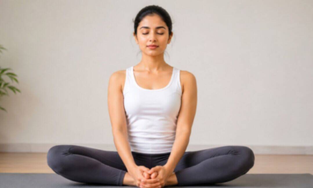 How does bhadrasana improve joint flexibility and cut stress?