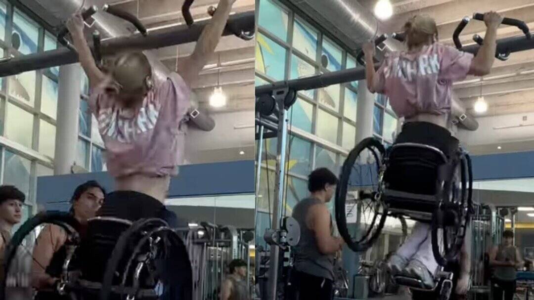 Woman in wheelchair does pull-ups, leaves internet inspired