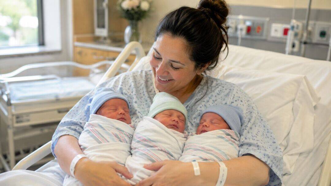 US woman gives birth to rare triplets with identical twins