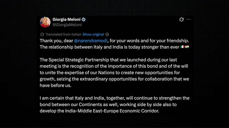 Meloni responds after PM Modi congratulates her for becoming Italy's longest continuously serving PM