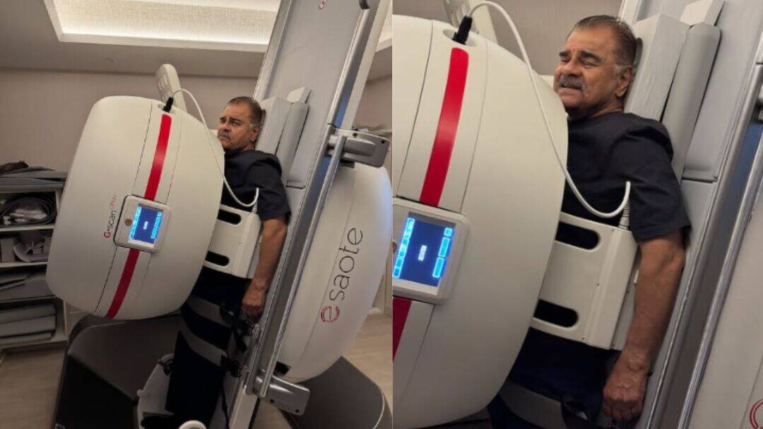 What is standing MRI Sharat Saxena underwent before spine surgery?