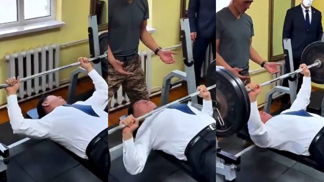 Netizens debate over Mongolian president’s bench press weight