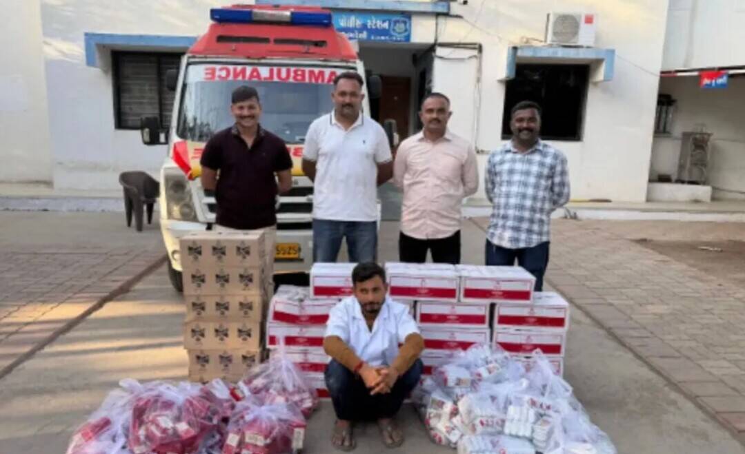 1,968 bottles of liquor found inside ambulance in dry state Gujarat, pic released