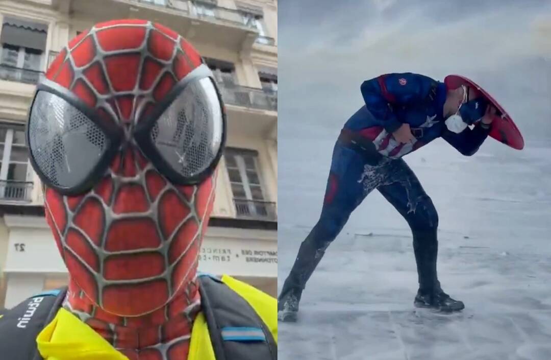 Proestor Shield Protesters dress as Captain America, Spider-Man amid violent unrest in ...