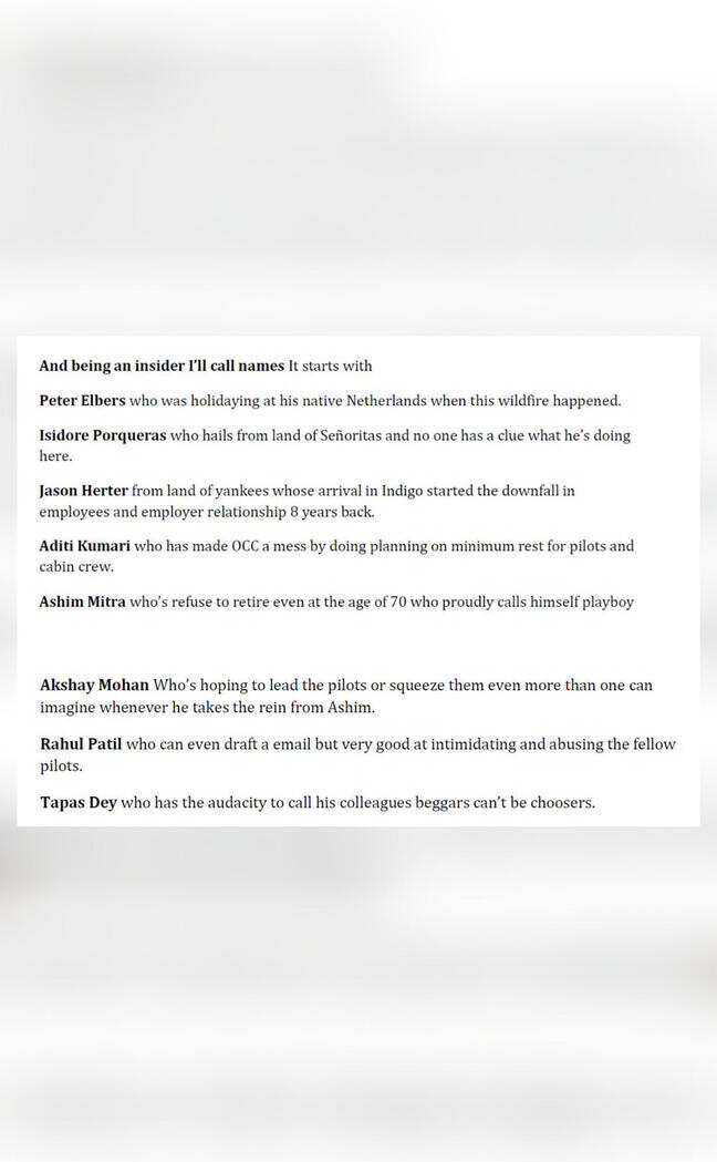 Letter purportedly written by IndiGo employee names 8 officials for downfall of airline