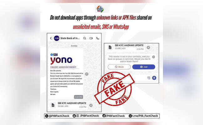 Fake post says YONO will be blocked if Aadhaar isn't updated: Govt