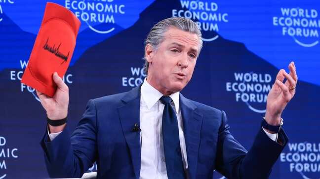 Newsom reveals Trump-signed kneepads for CEOs 'selling out', jokes 'You can order in bulk'