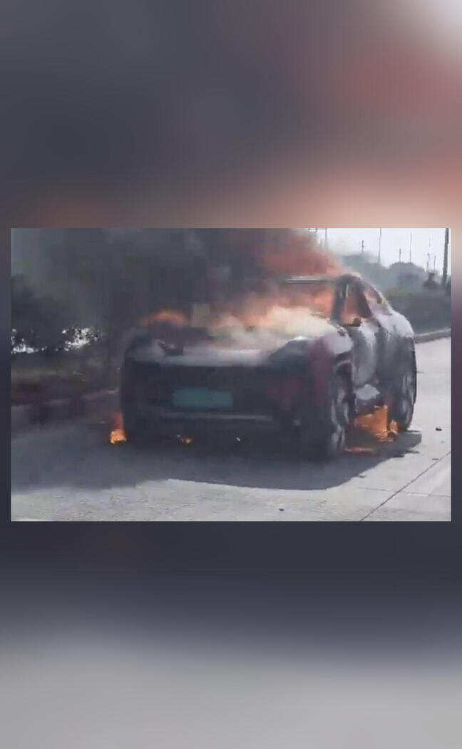 Mahindra electric car bursts into flames on road; video surfaces